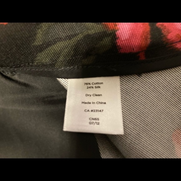 Talbots Heritage Rose Print Silk Ankle Pants 16 WP - Picture 6 of 13